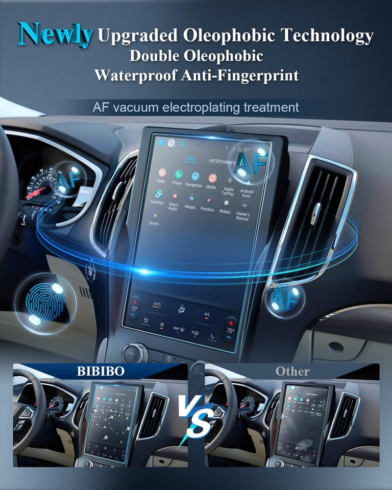 BIBIBO Matte Anti Glare for 2024 2025 Ford Edge Screen Protector 2021-2024 2025 Ford Edge (SE, SEL, ST-Line, Titanium,ST ) SYNC 4 12 In Touchscreen[Tempered Glass Lessen Fingerprints] 2024 2025 Ford Edge Accessories - Image 3